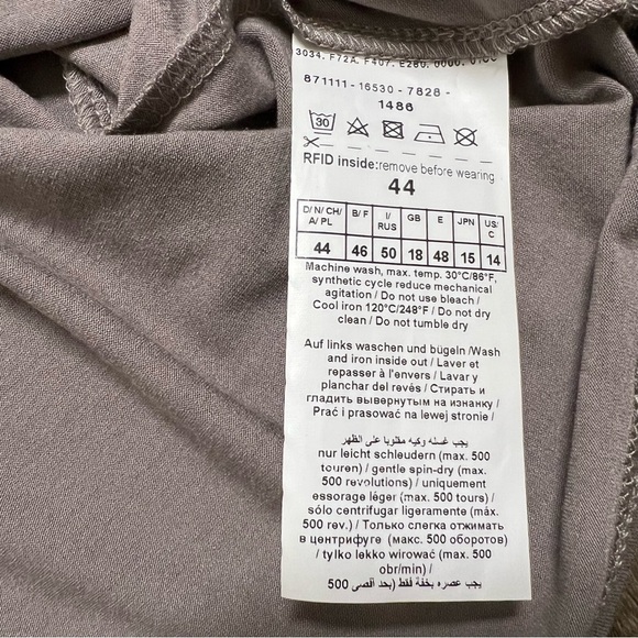 Taifun Sequined Detail Short Sleeve Round Neck Beige Top Shirt Holiday Party L - Picture 7 of 9